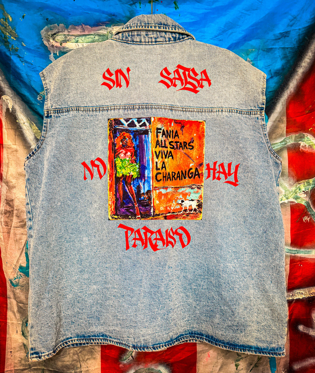 SIN SALSA NO HAY PARAÍSO DENIM VEST