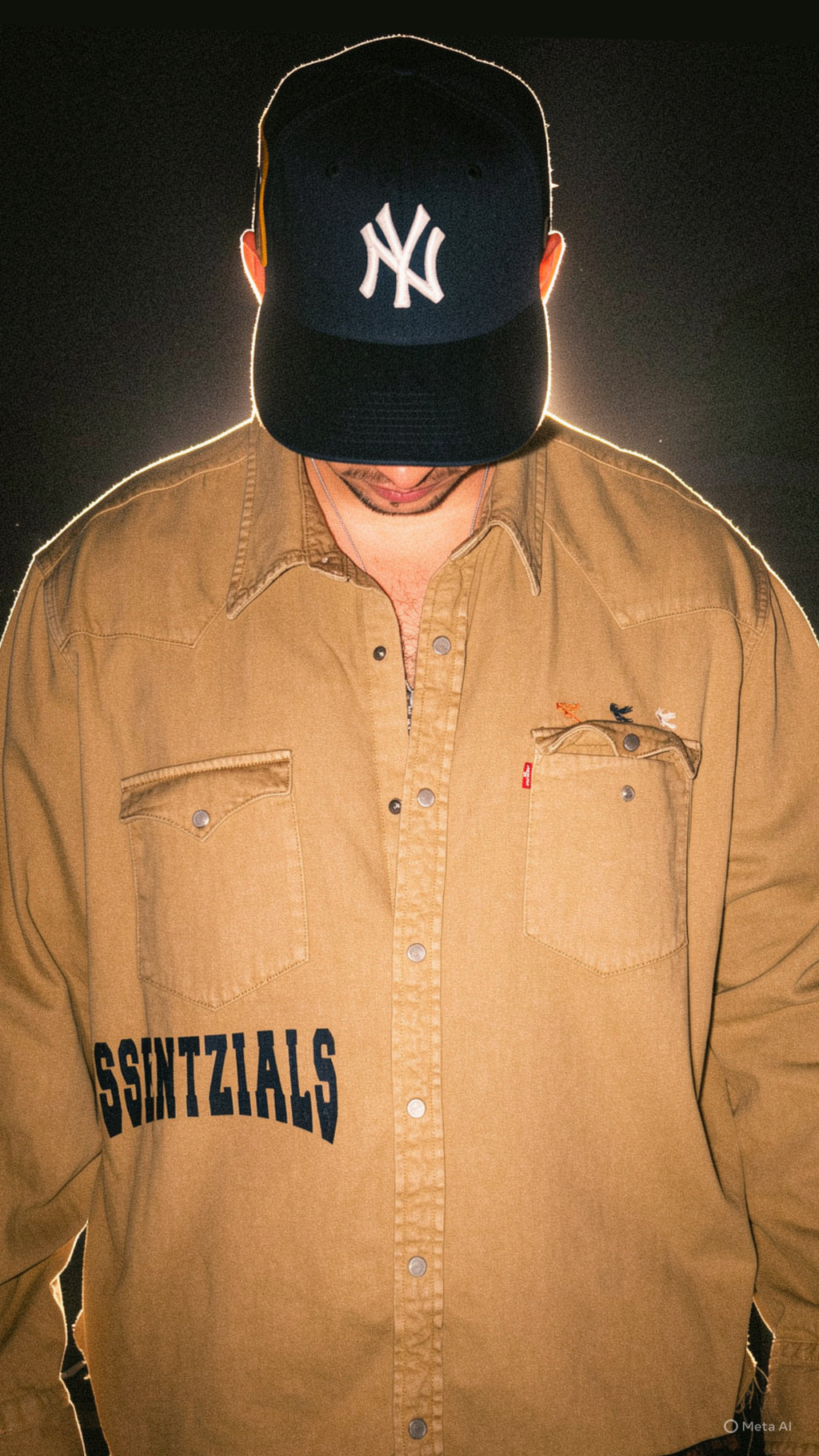 HAND PAINTED PR FLAG BUTTON UP