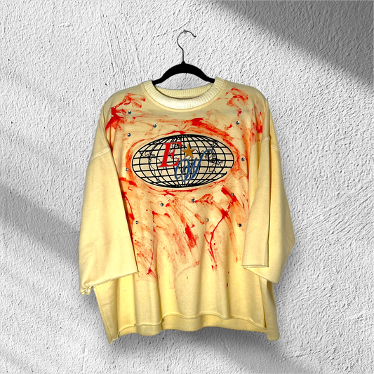 ESSENTZIALS CUSTOM WORLD LOGO SWEAT – HAND-PAINTED ONE OF ONE