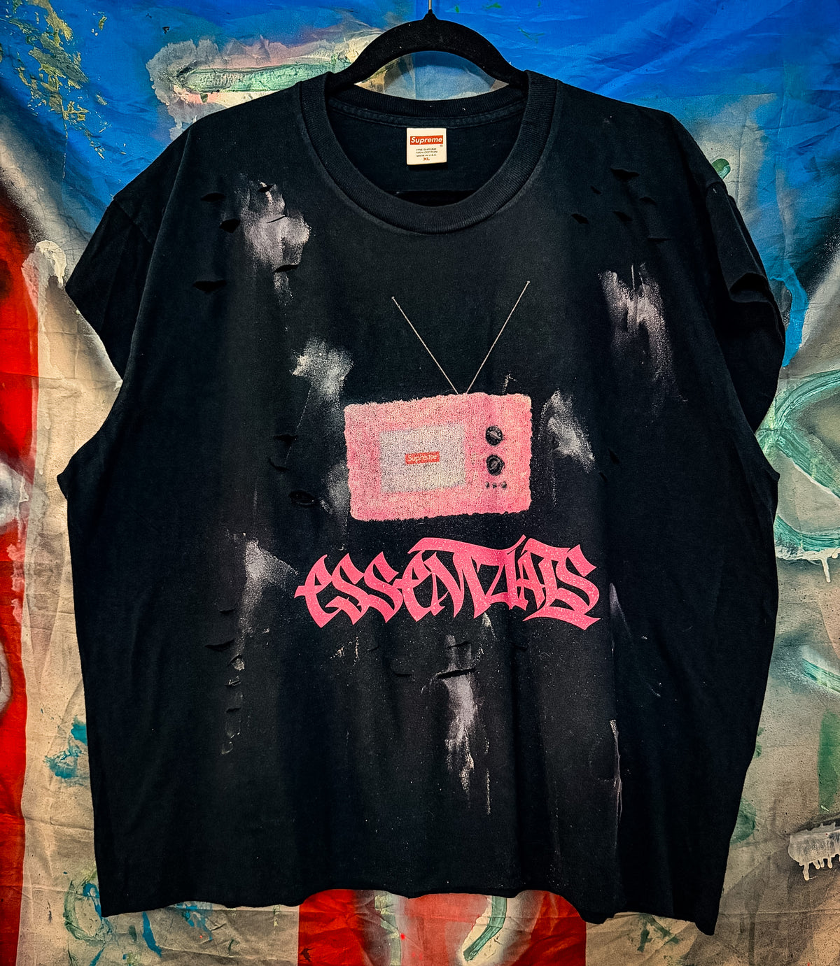 SUPREME TV RECONSTRUCTED CROP TEE