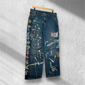 ESSENTZIALS — “CARPENTER GRAFFITI DENIM” ART PANTS
