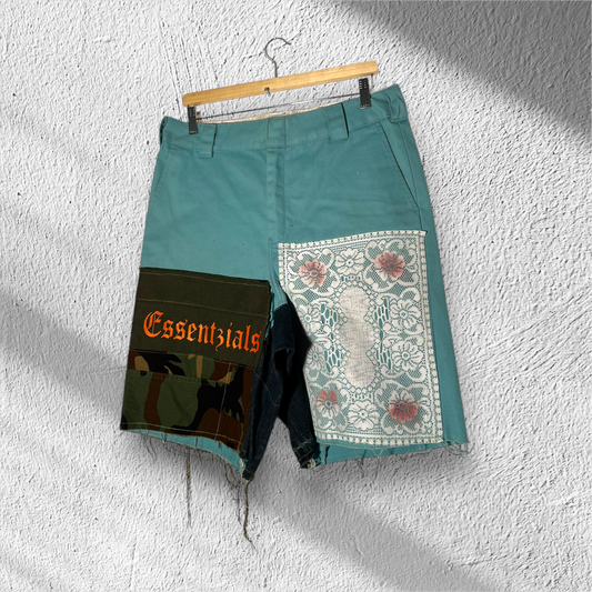 ESSENTZIALS — “LACE & CAMO HYBRID JORTS”