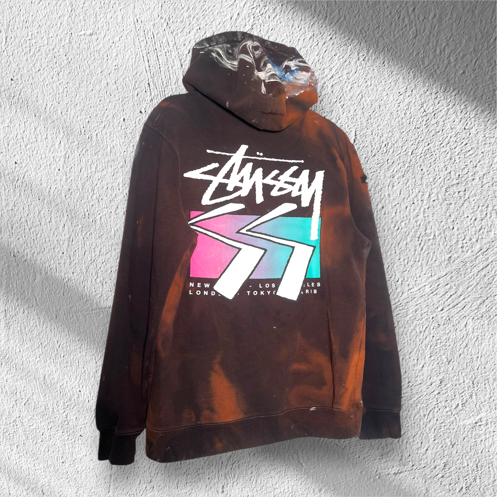 ESSENTZIALS x STÜSSY — “MIDNIGHT RIOT” HAND-PAINTED HOODIE