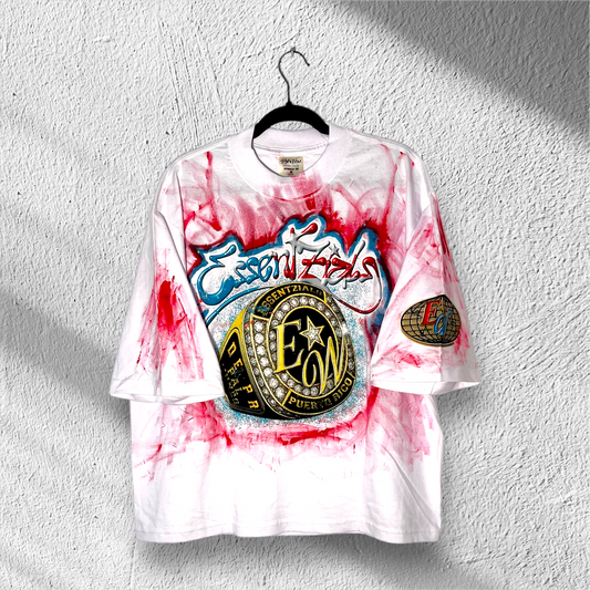 ESSENTZIALS AIRBRUSH CHAMPIONSHIP RING TEE – OVERSIZE M