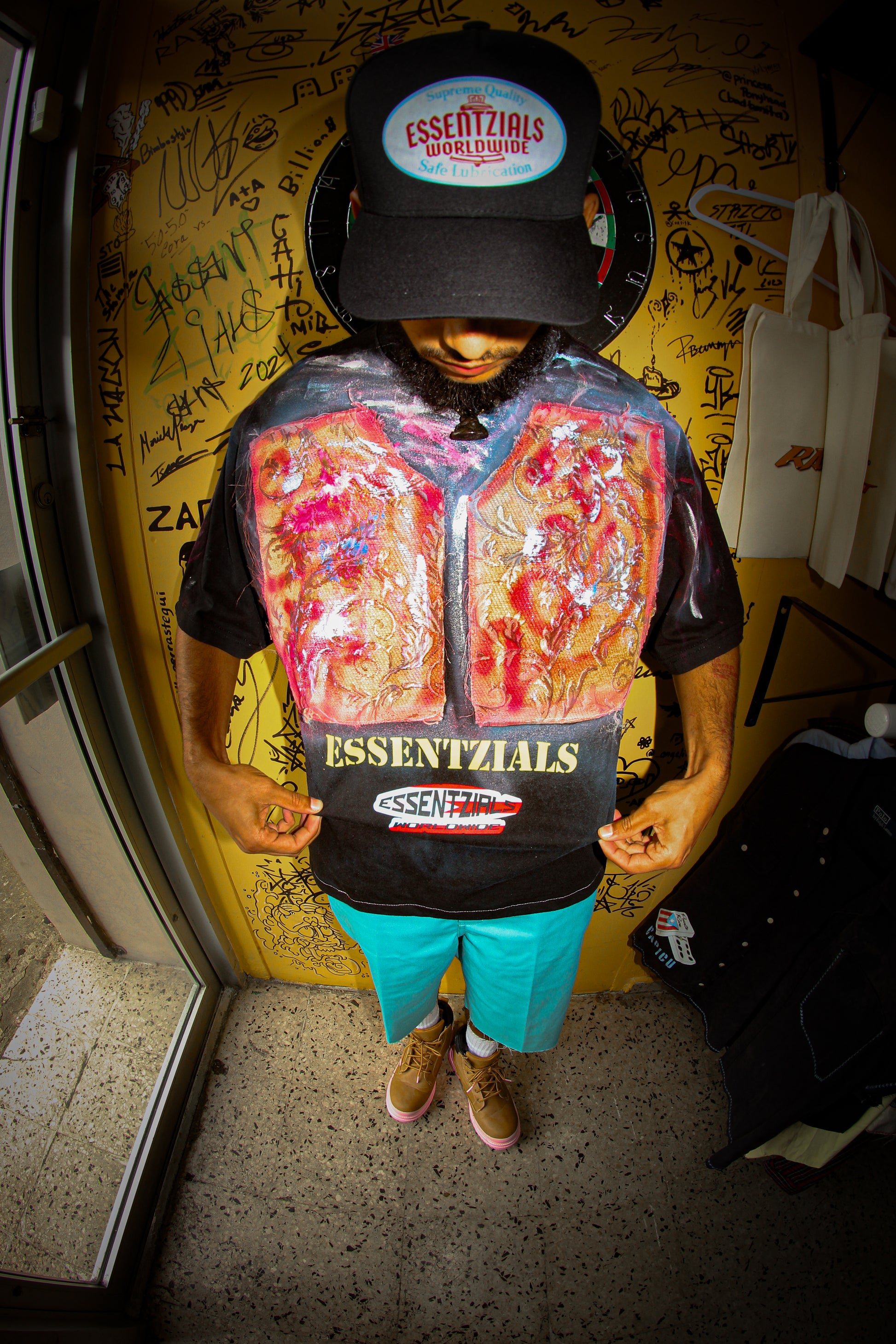 ESSENTZIALS PAINTED VEST TEE