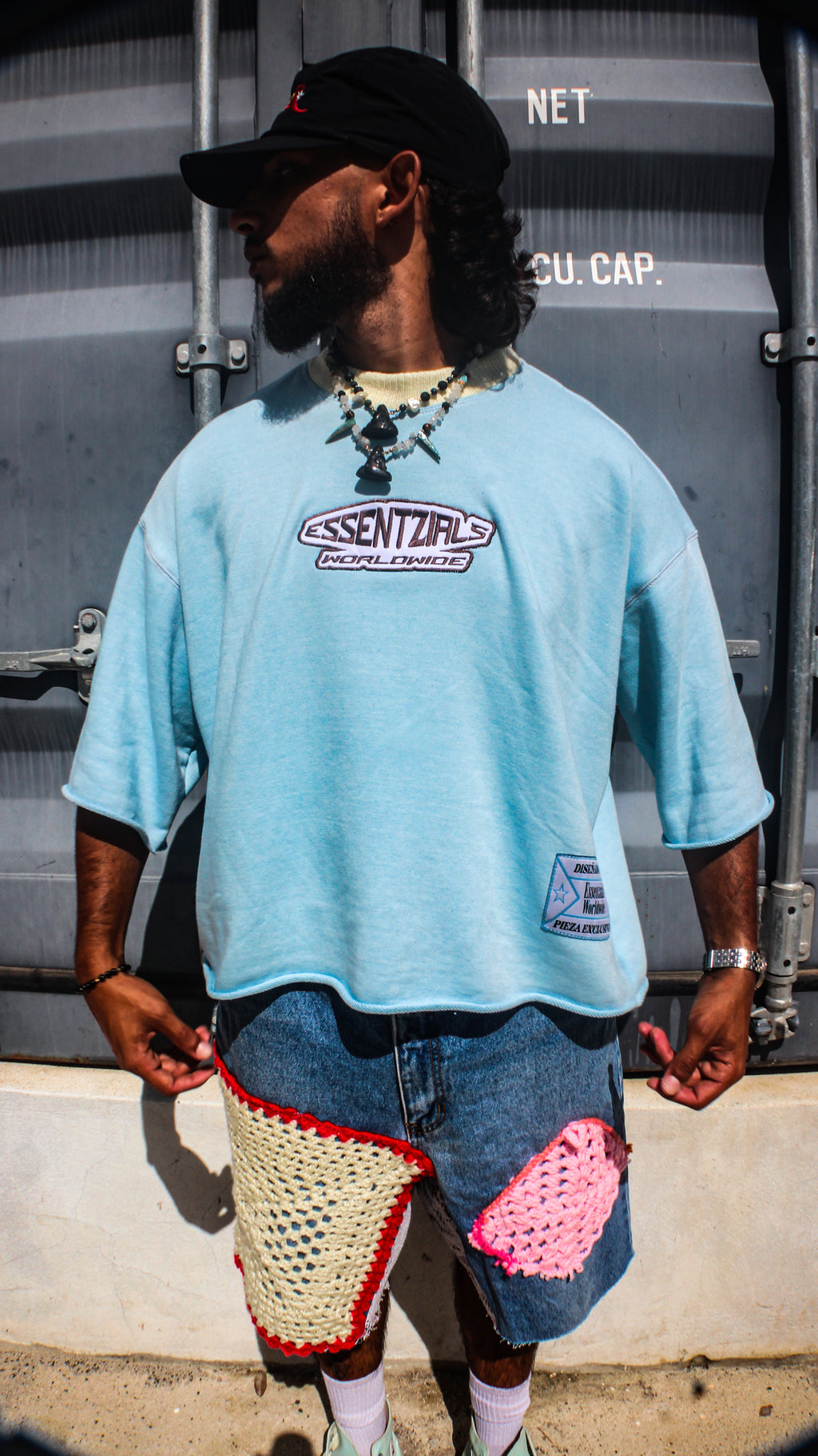 ESSENTZIALS BABY BLUE LUXURY CROP TOP