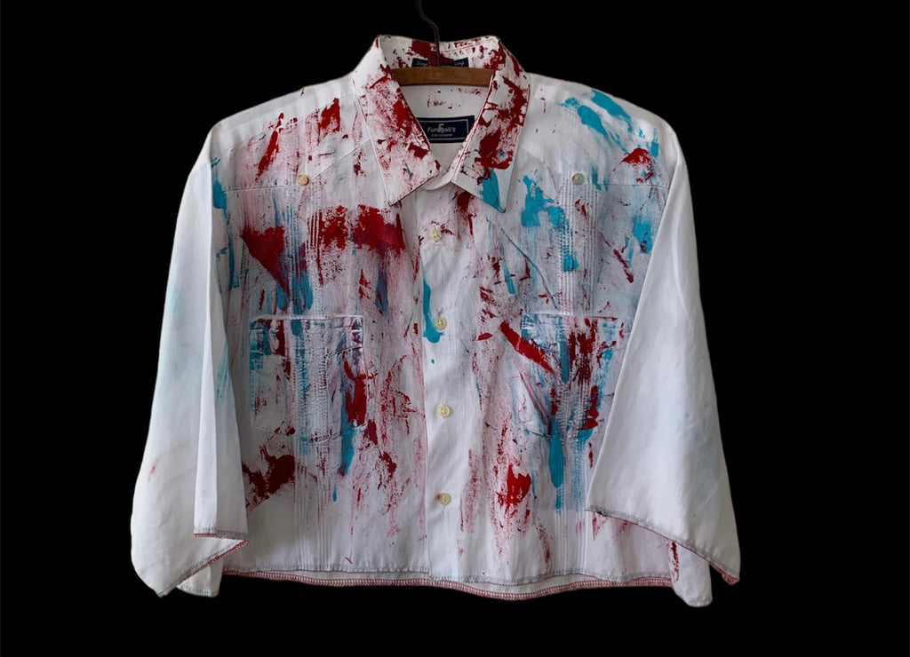 ESSENTZIALS SPLATTER PR GUAYAVERA CROP